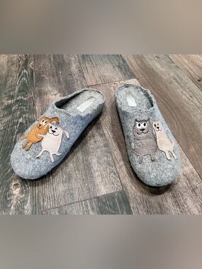FLEXUS PETLOVE Indoor/outdoor wool slipper Dog+Cats EUR 39 US 8.5-9 Gray